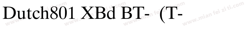 Dutch801 XBd BT-常规(T字体转换